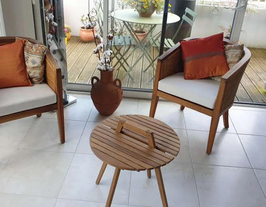 Coussins d’assise en tissu outdoor — après rénovation
