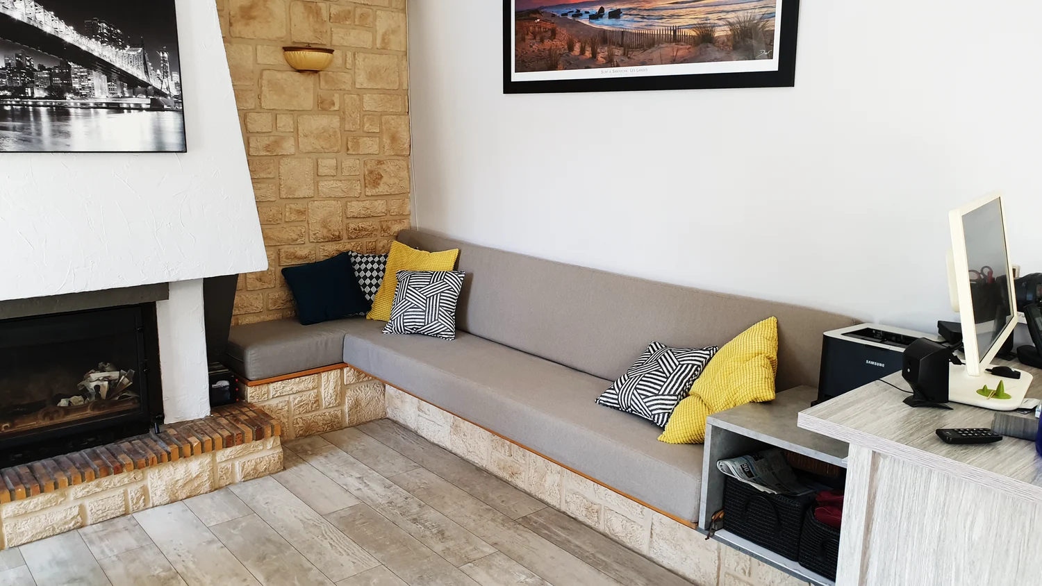 Réalisation de l’atelier Larouquine : une banquette sur mesure
