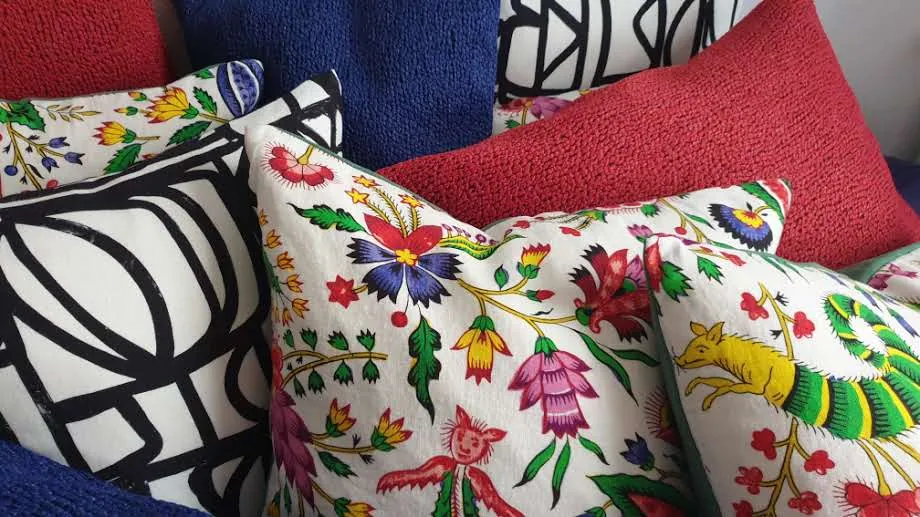 coussins XXL avec tissu Pierre Frey — réalisation Larouquine